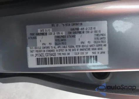 2013 Mazda Mazda5 Touring from USA, damaged, VIN JM1CW2CL1D0154428